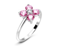 Flower CZ Silver Rings NSR-71